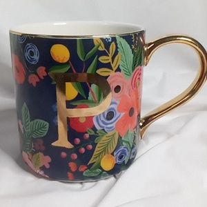 letter "P" mug Anthropologie Garden Party by Rifle Paper